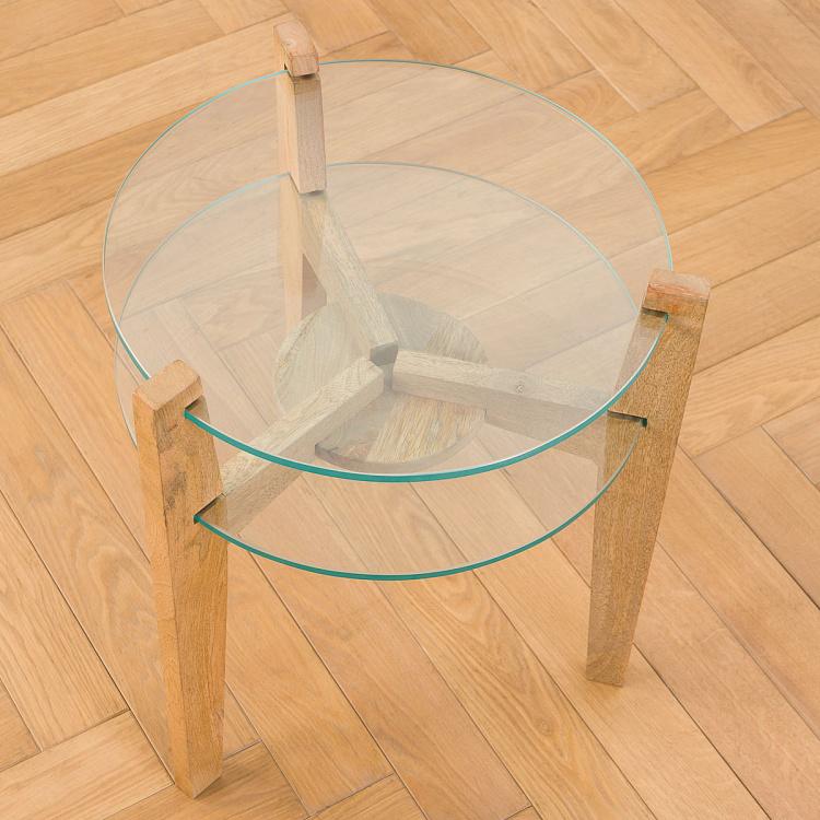 Прикроватный столик с двумя столешницами 2 Glass Levels Side Table