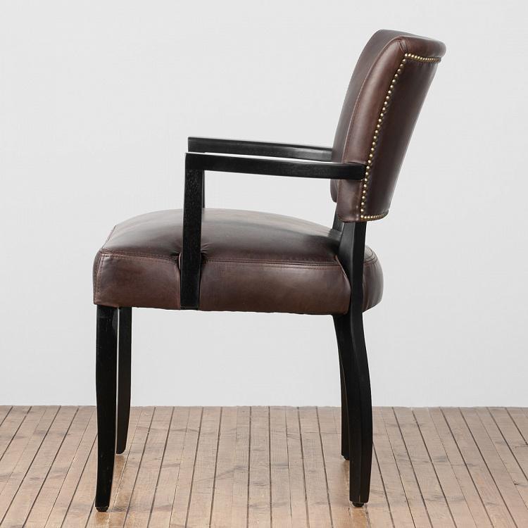 Стул Мими с подлокотниками, чёрные ножки Mimi Dining Chair With Arms, Black Wood