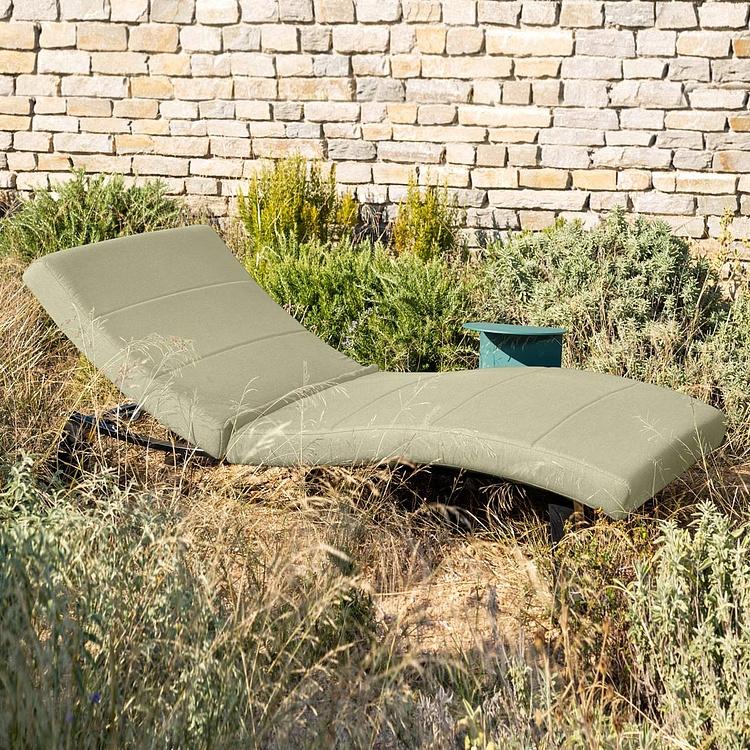 Садовый шезлонг-лежак Wave Lounger, Black акриловая ткань Almond - ракурс 9