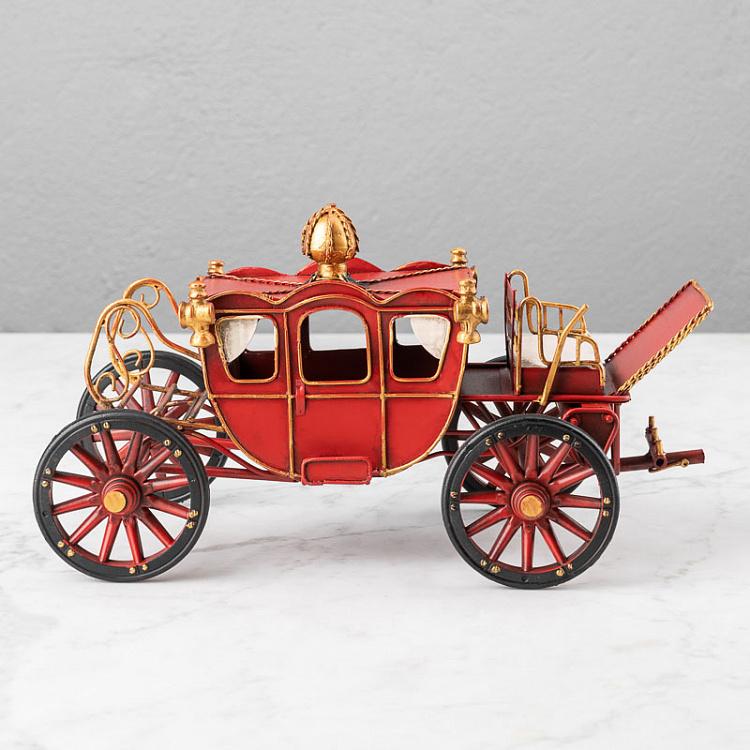 Новогодняя фигурка Красная карета Metal Carriage Red 32 cm