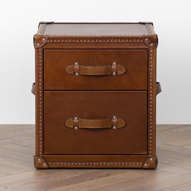 Тумба-сундук Harrison Trunk A натуральная кожа Vector Dark Brown - ракурс 2