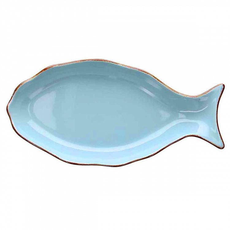 Голубое блюдо Рыбка Дори, L Dory Fish Plate Large Blue