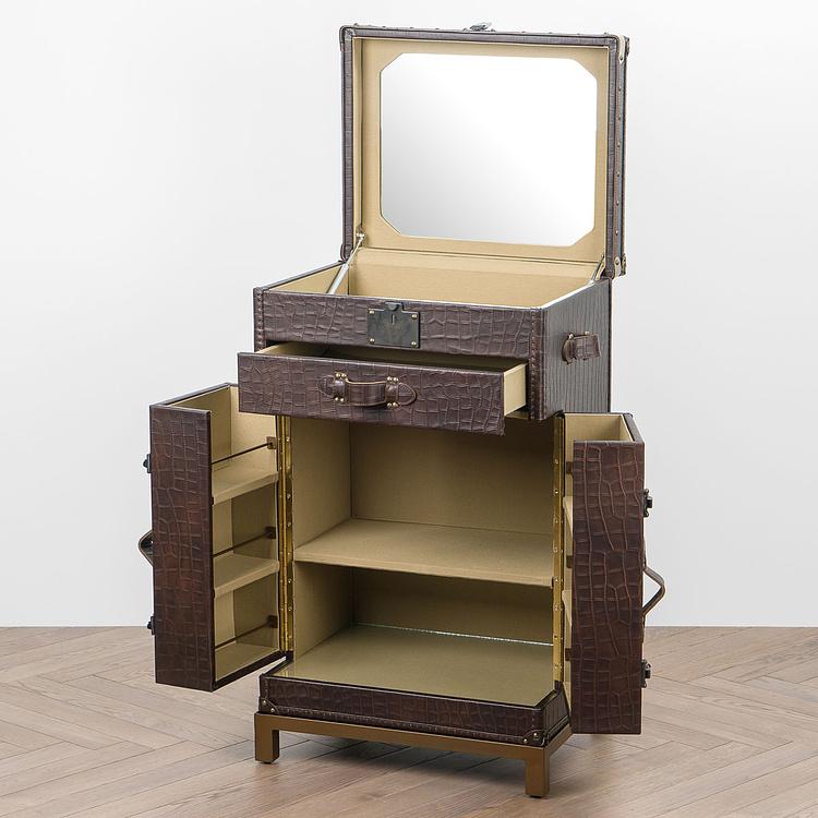 Барный шкаф-сундук Voyage Chest Sideboard RM натуральная кожа Antique Crocodile - ракурс 2