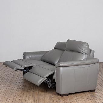 Трёхместный диван-реклайнер Sergio 3 Seater натуральная кожа Winter Grey