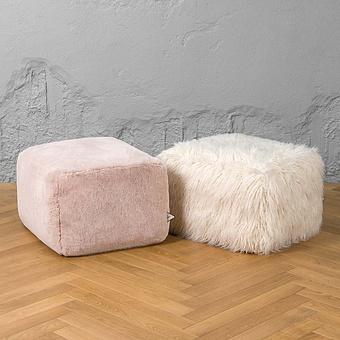Пуфик Alaska Rectangular Pouf Small искусственный мех Big Bear Pink - ракурс 8