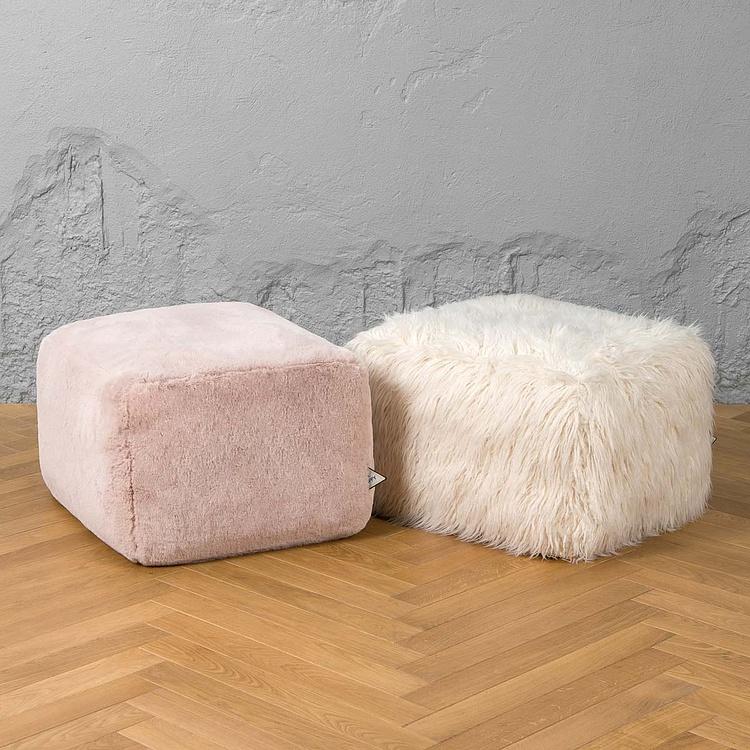 Пуфик Alaska Rectangular Pouf Small искусственный мех Big Bear Pink - ракурс 8