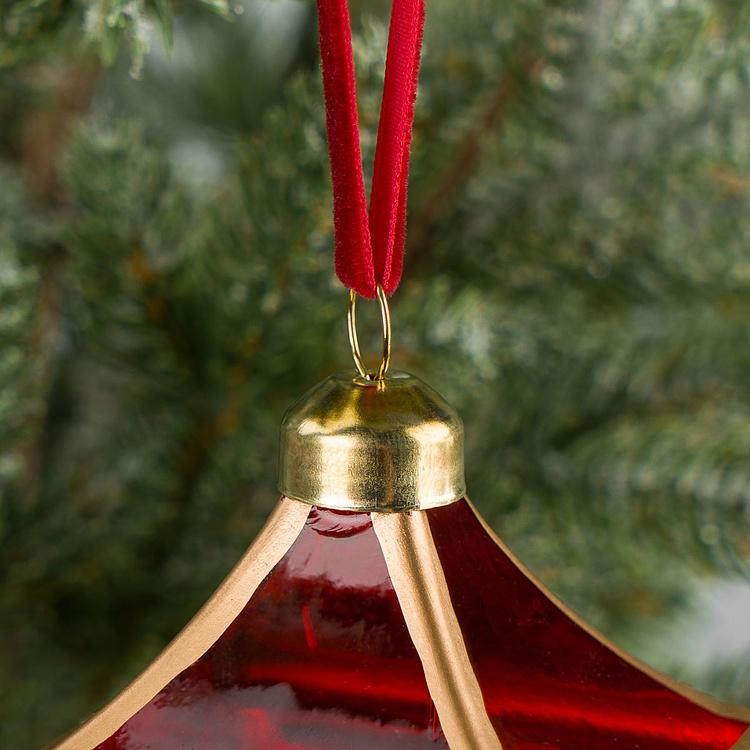 Ёлочная игрушка Красная лампа Lantern Red 15 cm