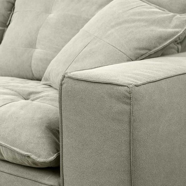 Трёхместный льняной диван Сити, ножки цвета латуни City 3 Seater, Brass Metal Linen RM