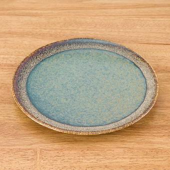 Bloom Blue And Brown Dessert Plate