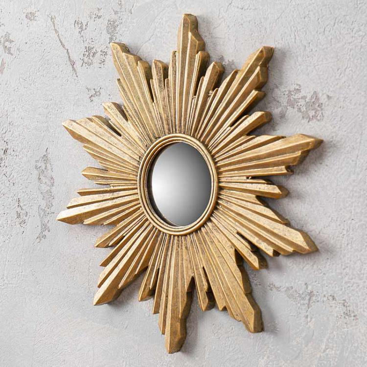Зеркало в раме золотого цвета с патиной Gold Patina Resin Mirror