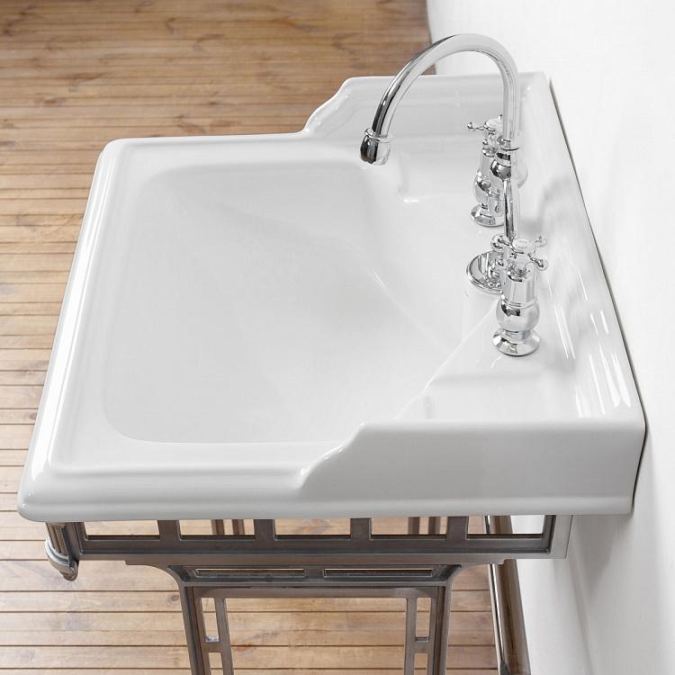 Классическая раковина с подстольем из полированного алюминия Classic Wash Basin And Pedestal Polished Metal