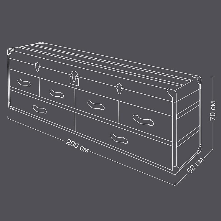 Комод-сундук Voyager Sideboard, Light Wood RM натуральная кожа Brown Franco - ракурс 13