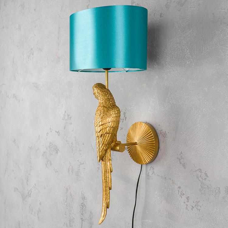 Бра с овальным бирюзовым абажуром Попугай Перси Wall Lamp Parrot Percy With Turquoise Shade