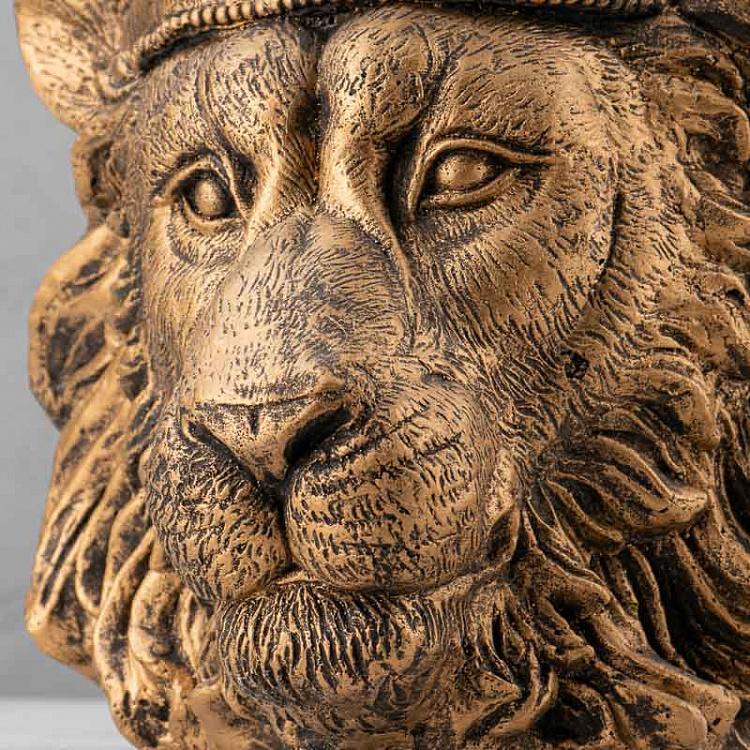 Золотая ваза Голова льва Кларенса Lion Head Clarence Vase Gold