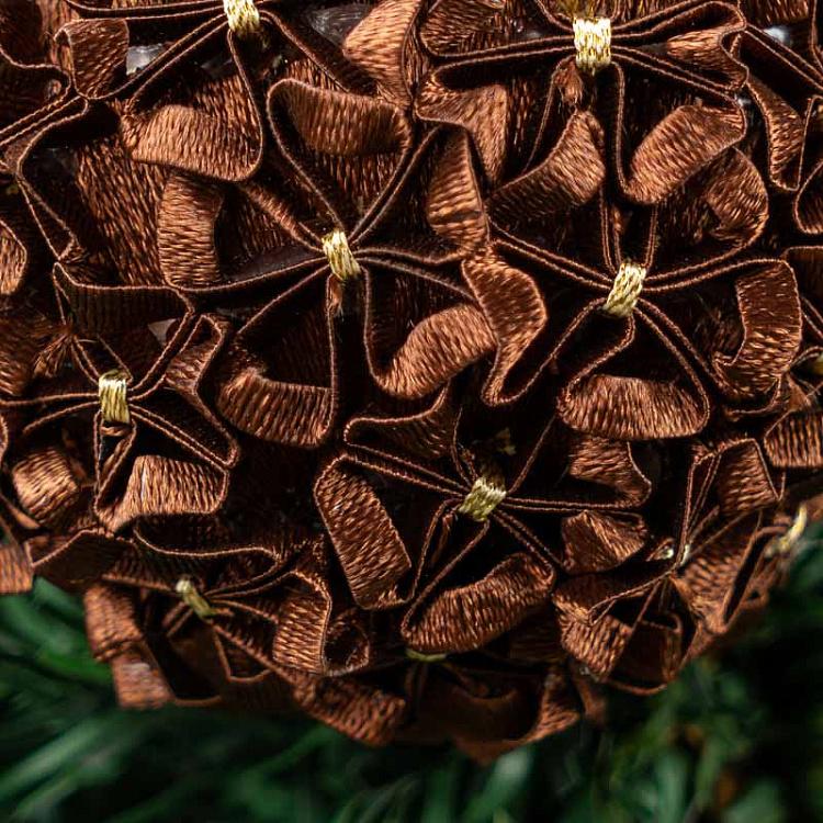 Ёлочный шар Французский цветок дисконт French Flower Ball Light Brown 8 cm discount