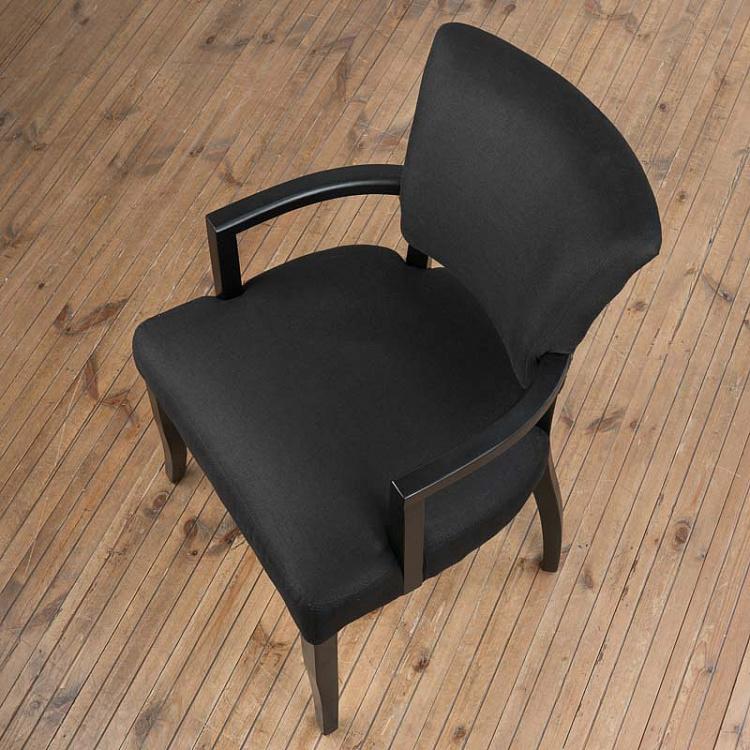 Стул Мими с подлокотниками, чёрные ножки Mimi Dining Chair With Arms, Black Wood