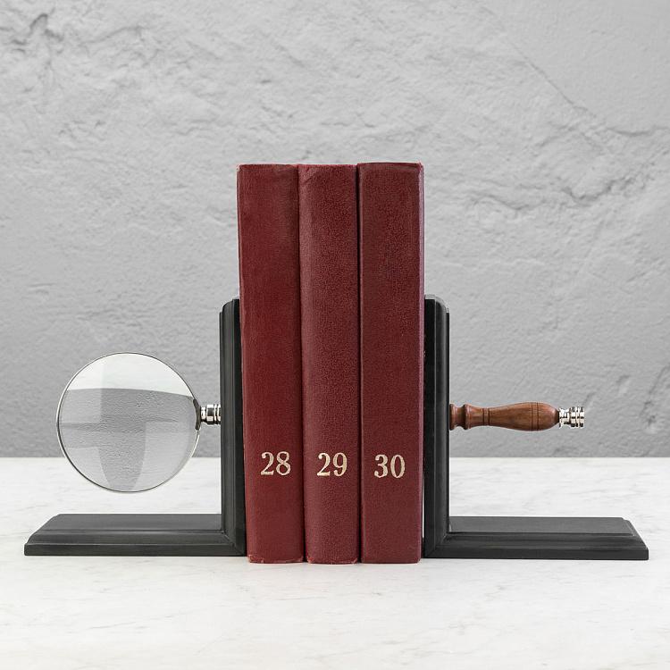 Набор из двух держателей для книг Лупа Bookend Magnifier