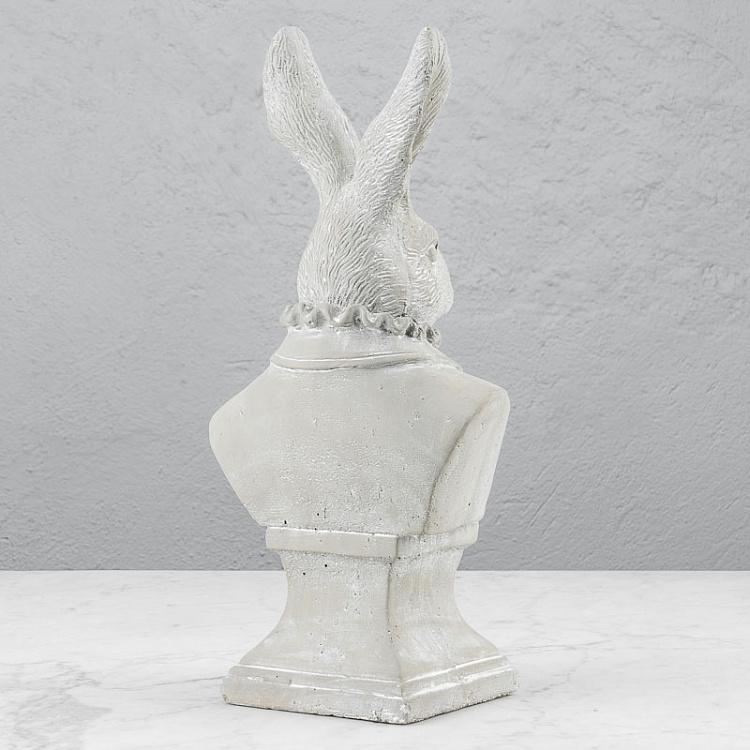 Статуэтка Бюст Кролика на подставке с патиной Rabbit Bust On Stand Grey Patina