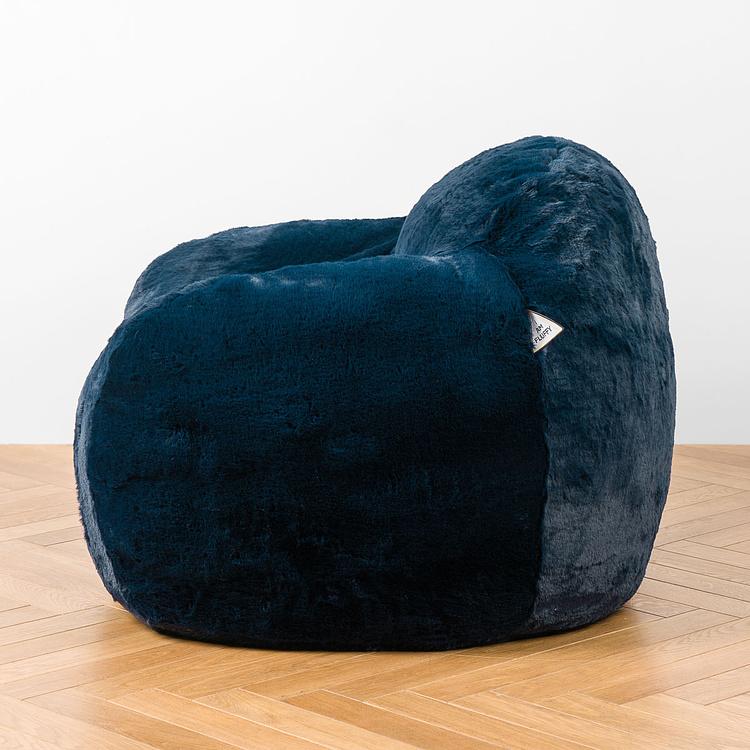 Кресло Snug Chair искусственный мех Big Bear Blue - ракурс 3