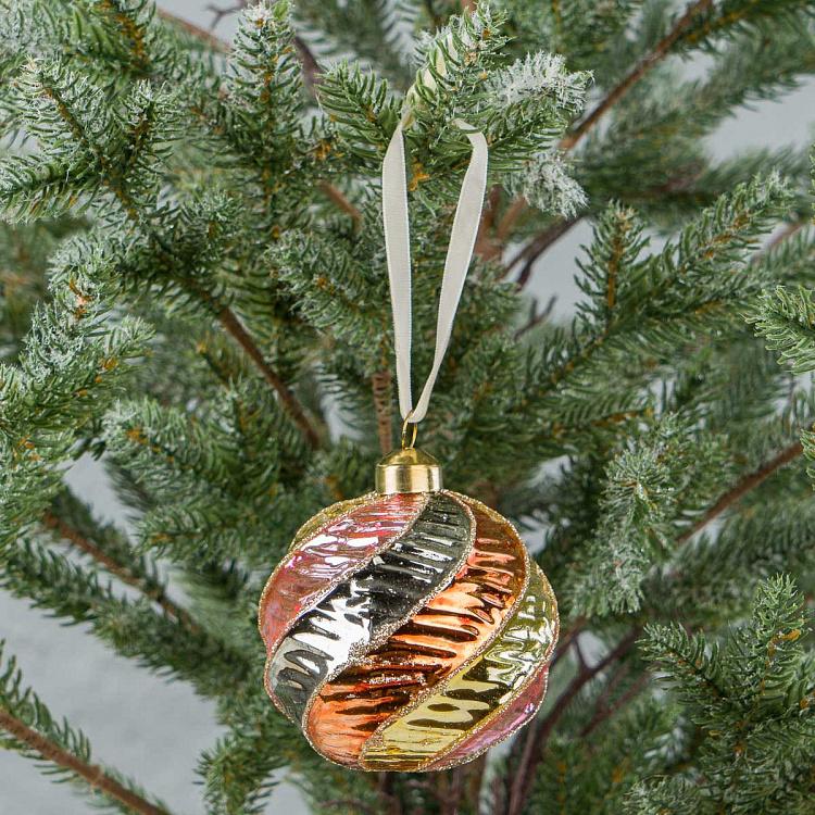 Ёлочная игрушка Твист Glossy Twisted Ball Multicolored 8 cm
