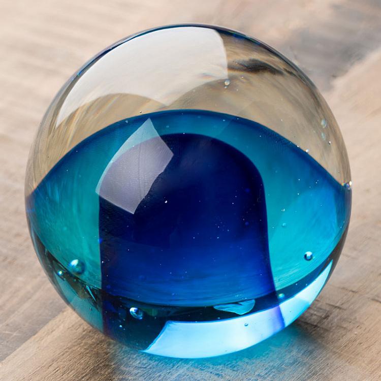 Glass Paperweight Ball Of Blue