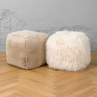 Пуфик Alaska Square Pouf Small искусственный мех Big Bear Pewter - ракурс 6
