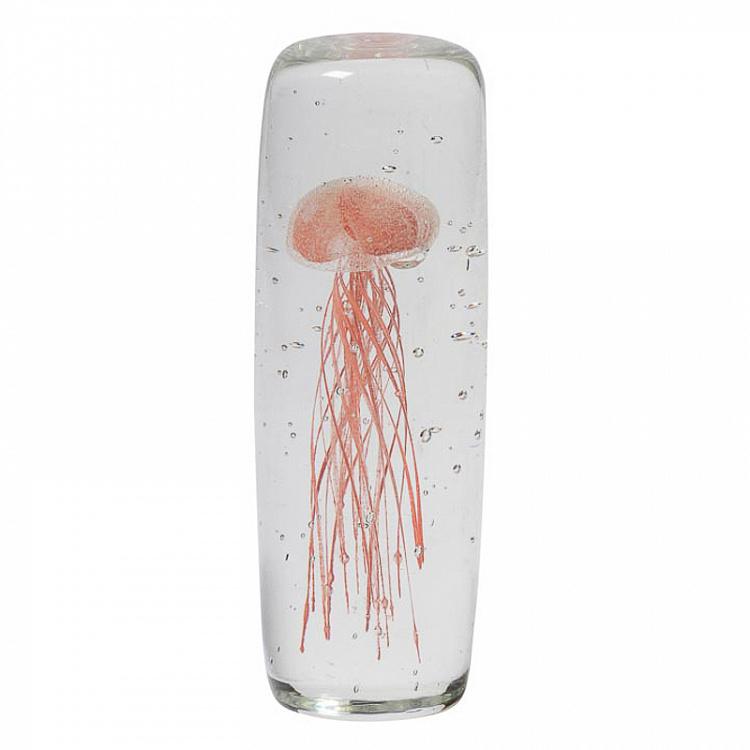 Пресс-папье Красная медуза Cylinder Glass Paperweight Red Jellyfish