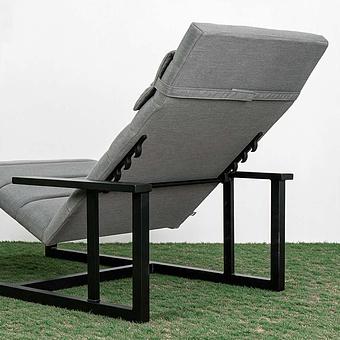 Садовый шезлонг-лежак Roxy Lounger, Black акриловая ткань Flanelle - ракурс 8