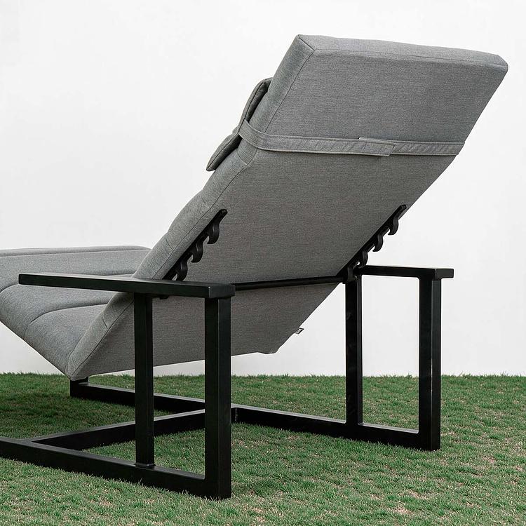Садовый шезлонг-лежак Roxy Lounger, Black акриловая ткань Flanelle - ракурс 8