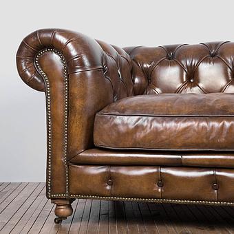 Трёхместный диван Constable 3 Seater натуральная кожа Original Vintage Coffee - ракурс 7