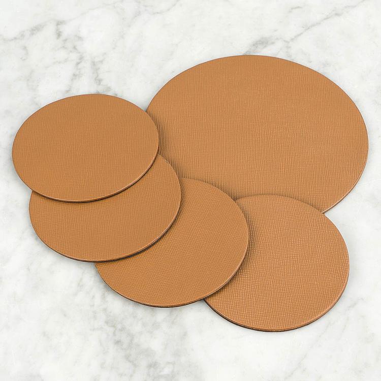Набор из пяти круглых подставок под стаканы и чайник Set Of 5 Round Coasters