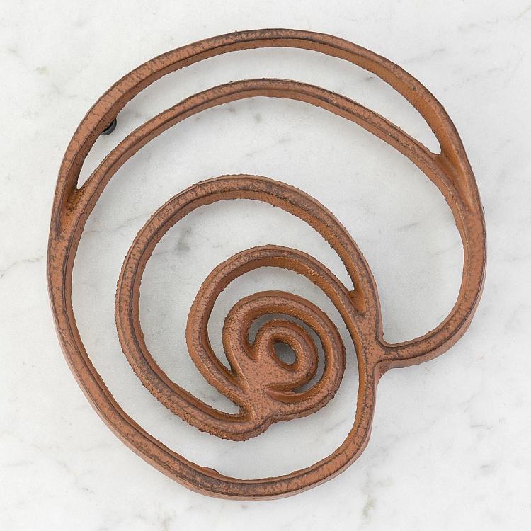 Подставка под горячее Чугунная ракушка округлая Round Shell Shaped Cast Iron Rusty Trivet