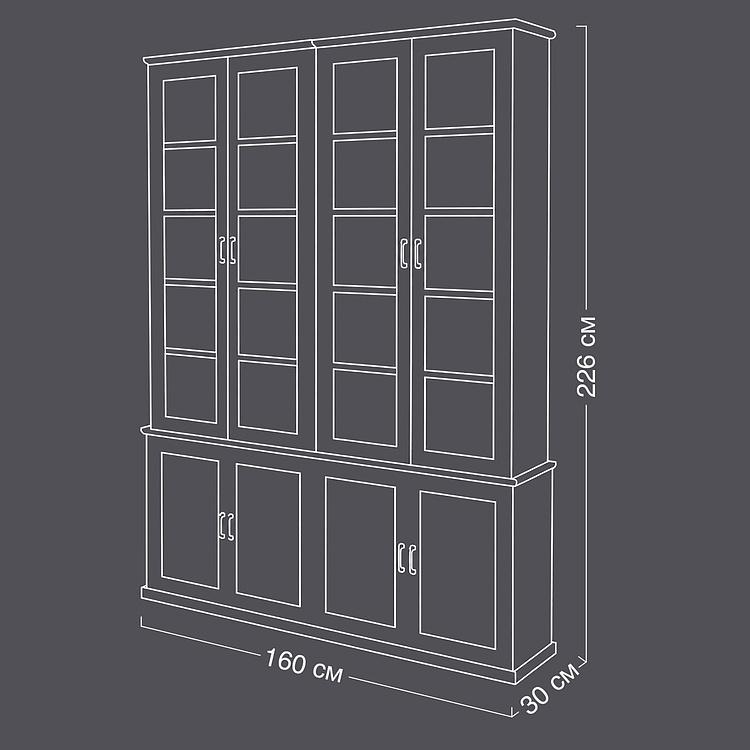 Сервант Auriac Glass Cabinet With Wooden Doors - ракурс 20