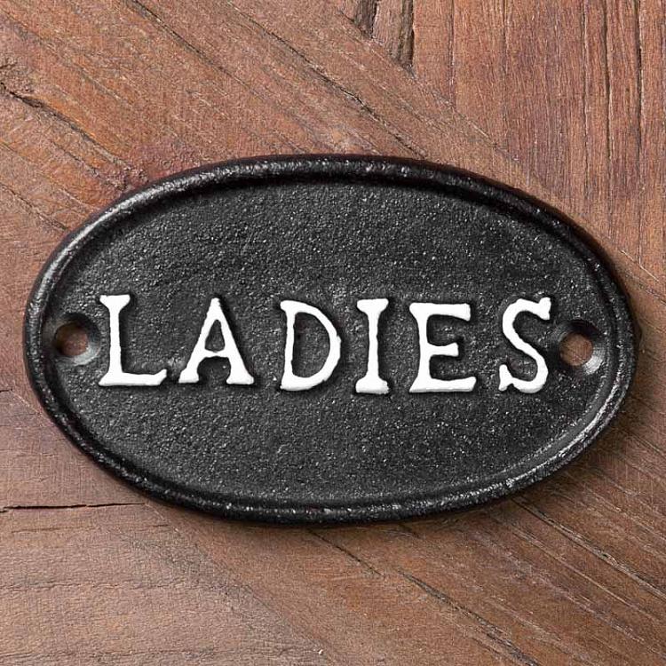 Овальная металлическая табличка Дамы Plaque De Porte Ovale En Metal Ladies