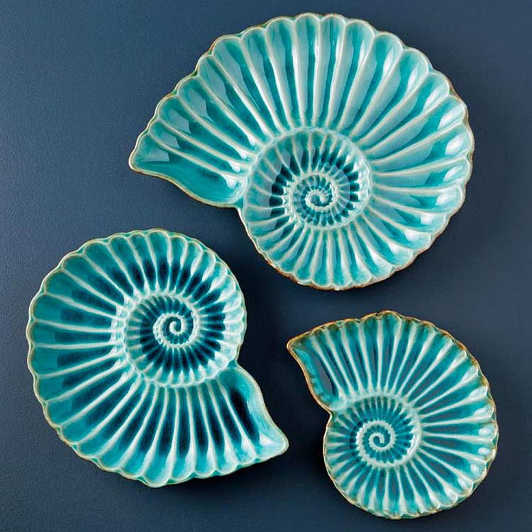 Круглое блюдо Морская ракушка, M Aqua Round Shell Dish Medium