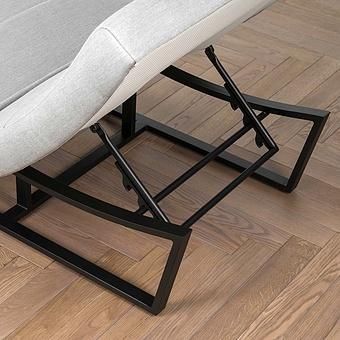 Садовый шезлонг-лежак Wave Lounger, Black акриловая ткань Lead Chine - ракурс 7