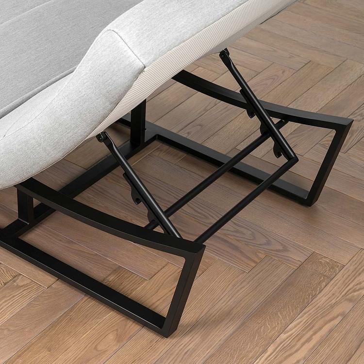Садовый шезлонг-лежак Wave Lounger, Black акриловая ткань Lead Chine - ракурс 7