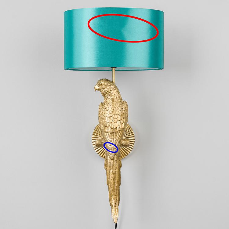 Бра Wall Lamp Parrot Percy With Turquoise Shade discount3 - ракурс 2
