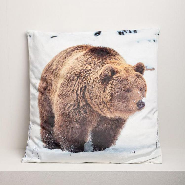 Декоративная подушка Медведь в снегу Bear In Snowy Landscape Cushion