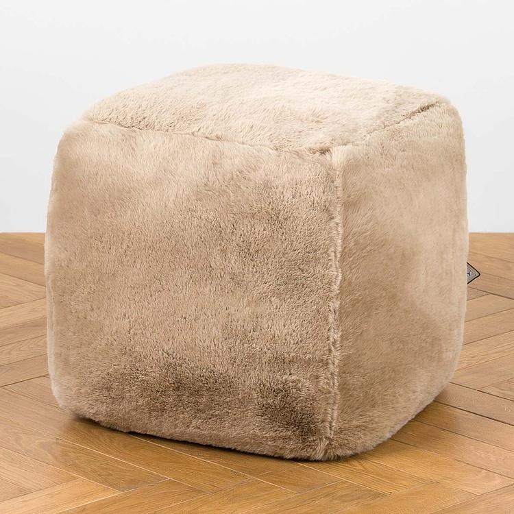 Пуфик Alaska Square Pouf Small искусственный мех Big Bear Pewter