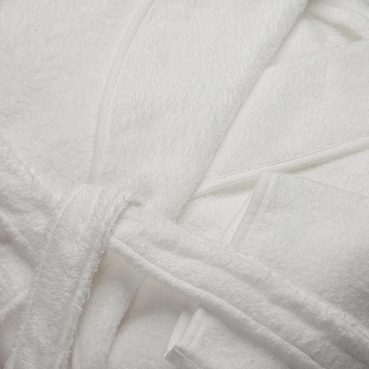 Белый махровый банный халат, размер М CL Zero Twist Shawl Collar Robe White M