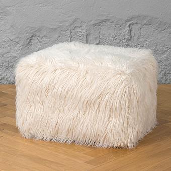 Пуфик Alaska Rectangular Pouf Small искусственный мех Mongolia Cream