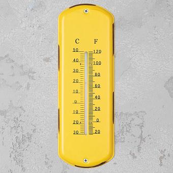 Wall Thermometer In Yellow Metal
