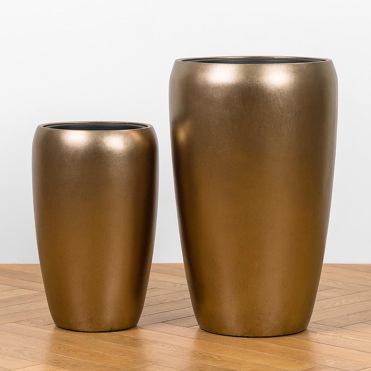 Кашпо Effectory Metal Tall Pot Matte Gold Large - ракурс 8