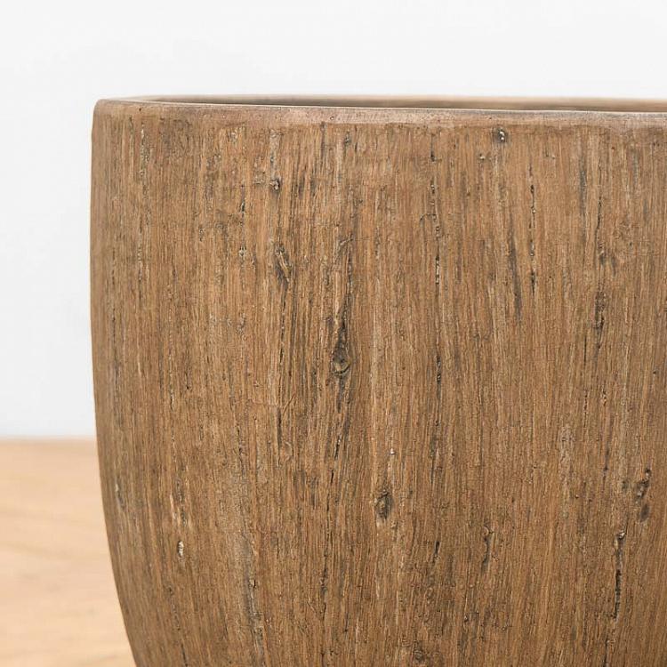 Кашпо-чаша Эффектори, светлый дуб, M Effectory Wood Bowl Pot Light Oak Medium