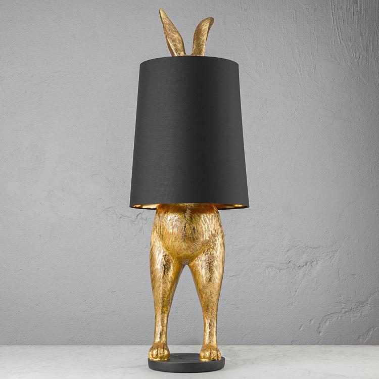 Торшер Робкий кролик с чёрным абажуром Floor Lamp Hiding Bunny Black