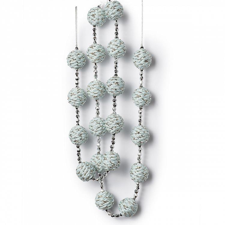 Гирлянда с серебристо-мятными шарами Garland With Balls Mint-Silver 180 cm