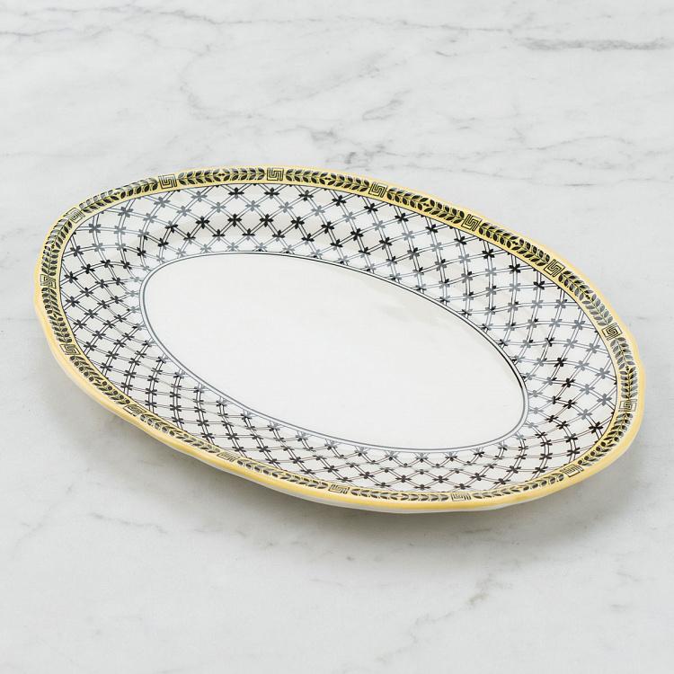 Овальная сервировочная тарелка Безмятежный, M Halcyon Oval Serving Plate Medium