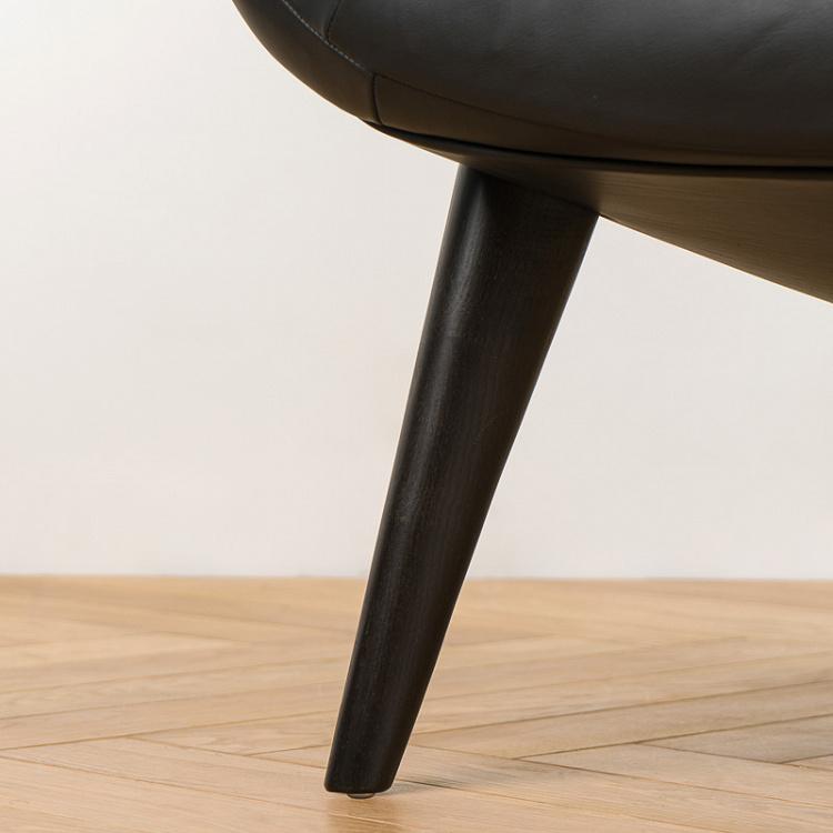Кресло Бельфьоре с низкой спинкой, чёрные дубовые ножки Belfiore Low Back Armchair, Carbon Oak