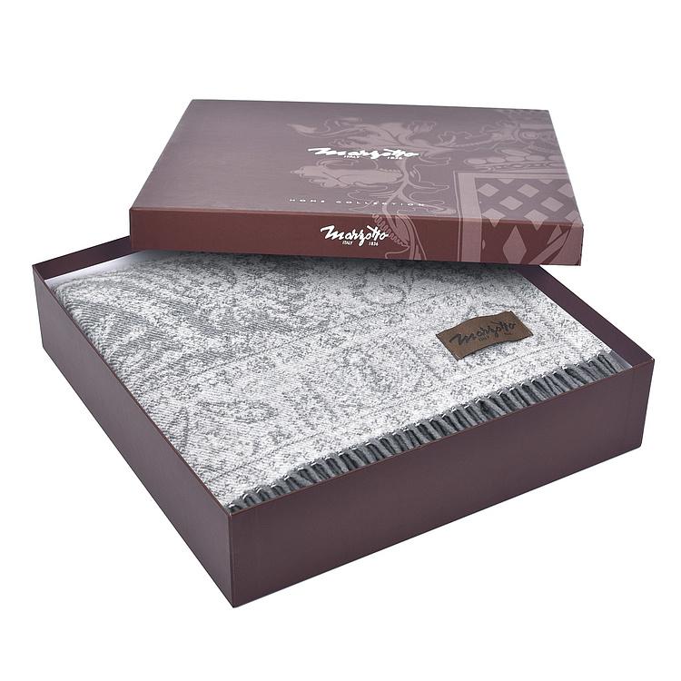 Серый хлопковый плед Магнолия, 130x180 см Magnolia Plaid Grey 130x180 cm